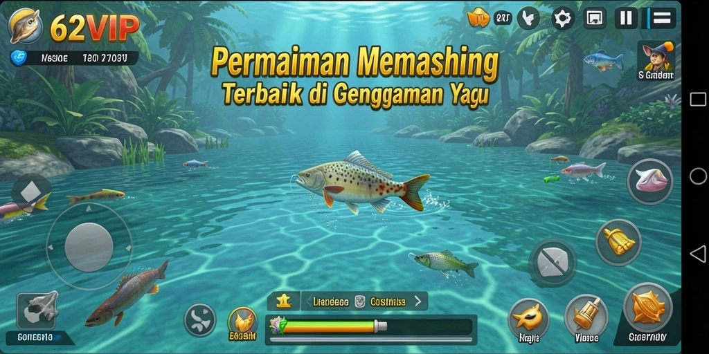 Tampilan screenshot gameplay memancing yang menarik di 62VIP.