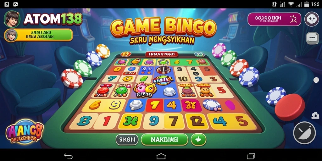 Screenshot gameplay ATOM138 yang menampilkan suasana permainan Bingo yang seru.