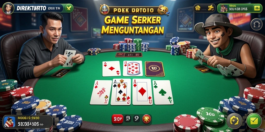 Gameplay seru poker di DIREKTURTOTO dengan interaksi pemain.