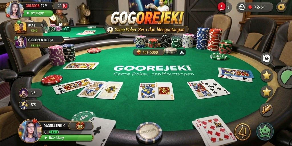 Tampilan gameplay poker yang menarik dan menantang di GOGOREJEKI.