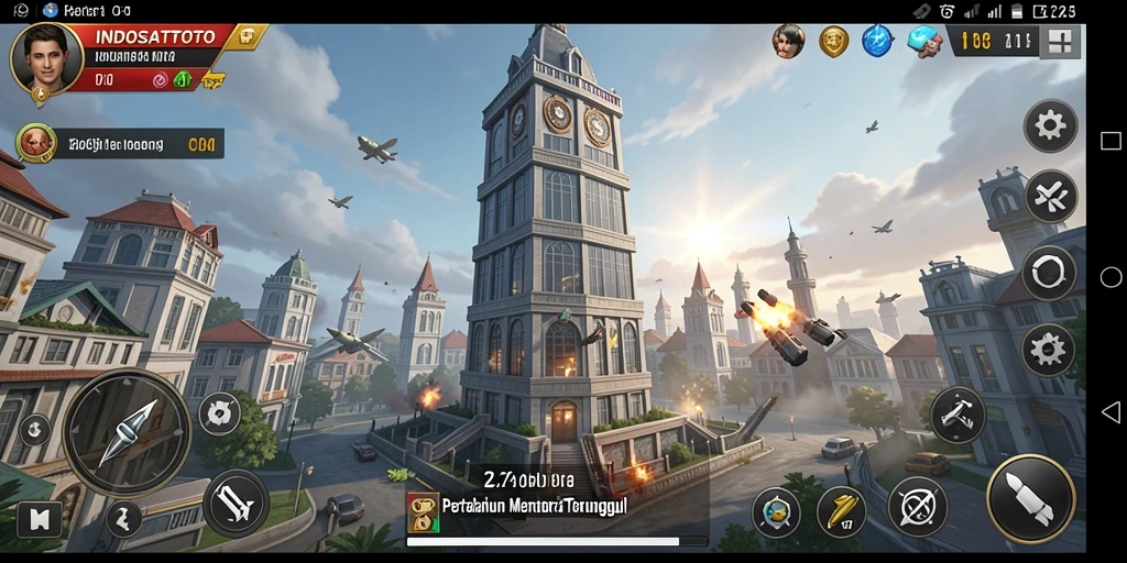Tampilan gameplay seru dari INDOSATTOTO dengan pertahanan menara yang strategis.
