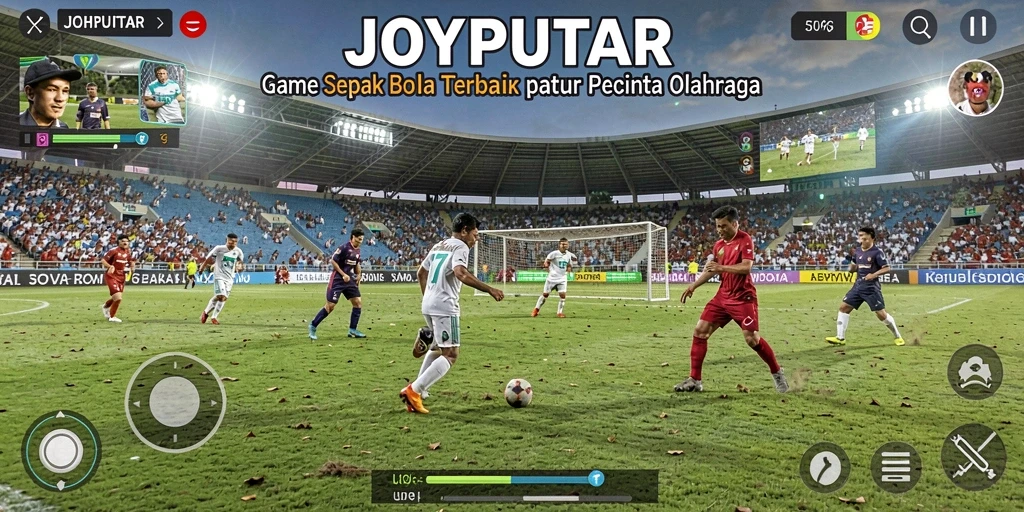 Screenshot gameplay JOYPUTAR menampilkan aksi seru di lapangan.