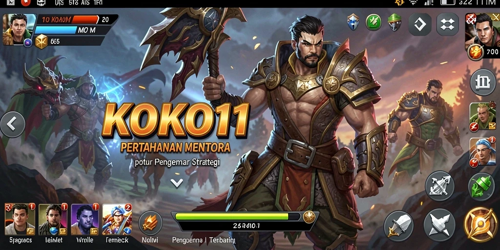 Screenshot KOKO11 menampilkan aksi menara pertahanan melawan gelombang musuh.