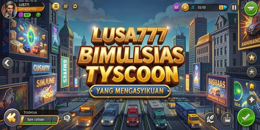 Tampilan gameplay menawan dari LUSA777 yang mencerminkan dunia bisnis Tycoon.