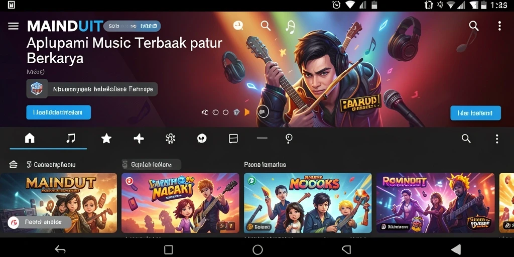 Screenshot gameplay <strong>MAINDUIT</strong> menunjukkan antarmuka yang intuitif dan alat musik virtual.