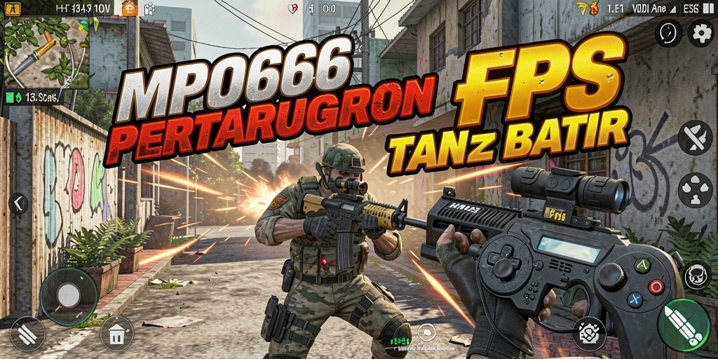 Screenshot MPO666 menampilkan aksi tembak-menembak yang intens di medan perang.