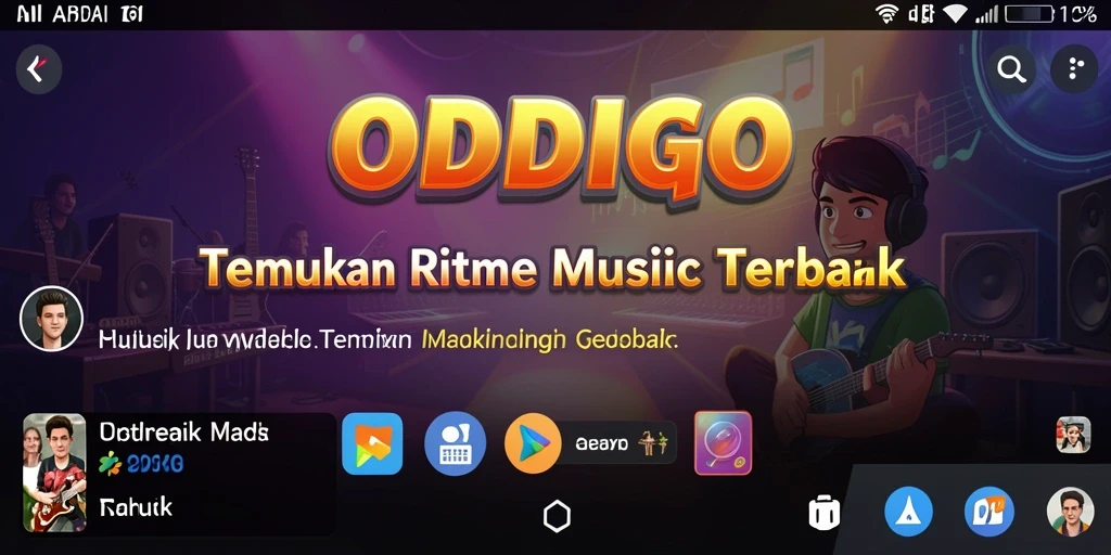 Tampilan Gameplay ODDIGO dengan elemen musik yang menyenangkan.