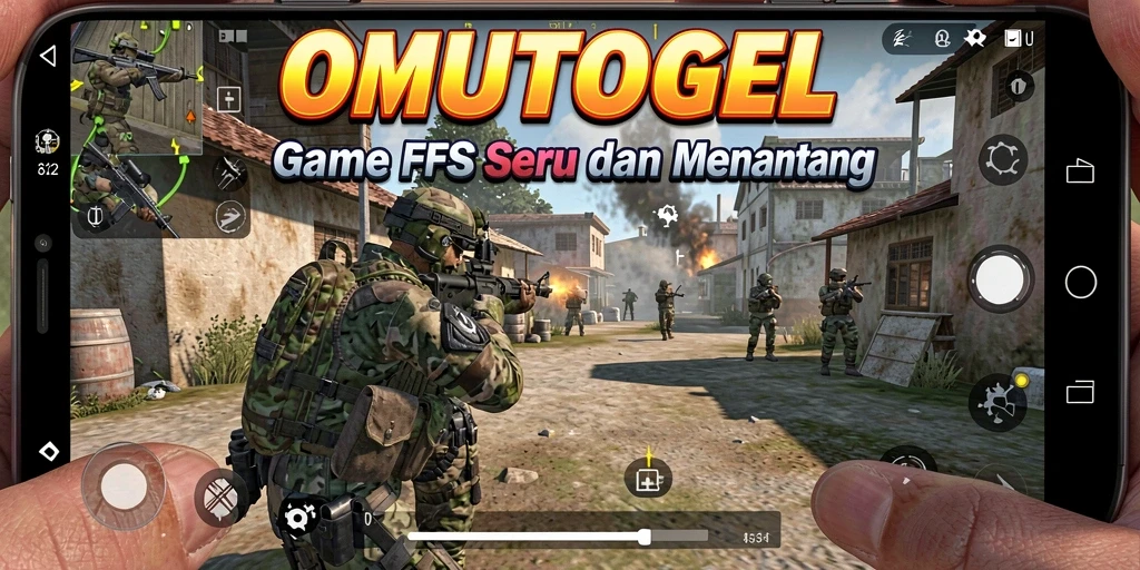 Screenshot gameplay OMUTOGEL menampilkan pertempuran seru FPS.