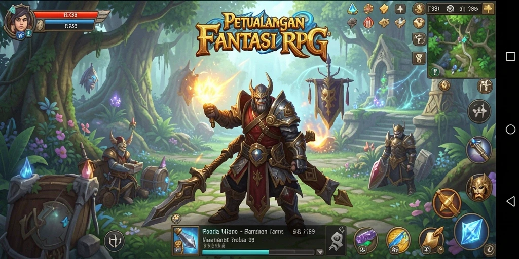 Tangkapan layar gameplay RR789 menunjukkan aksi pertarungan epik dalam dunia fantasi.
