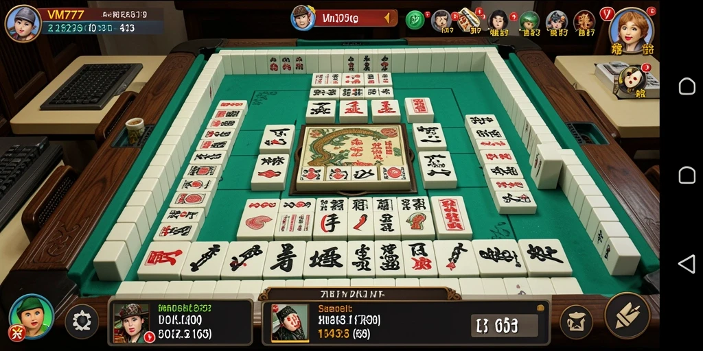 Screenshot VM777 menampilkan gameplay Mahjong yang seru dan menantang.