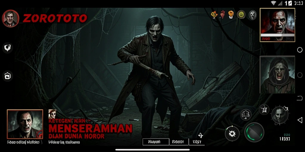 Screenshot gameplay ZOROTOTO yang menegangkan dan menyeramkan.