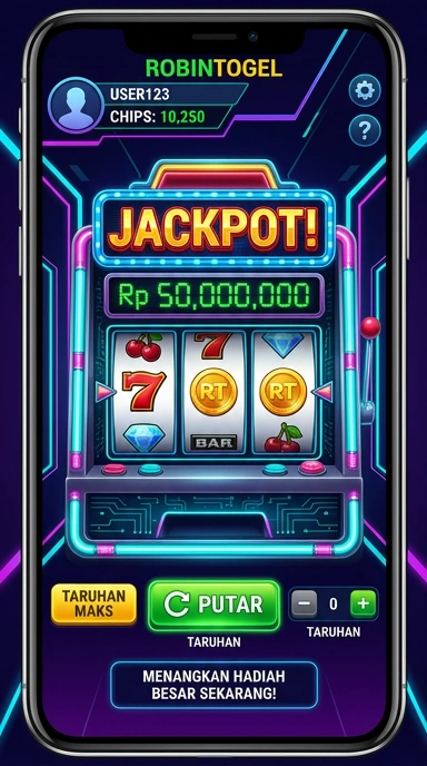Tampilan antarmuka aplikasi robintogel yang sederhana dan mudah dinavigasi.